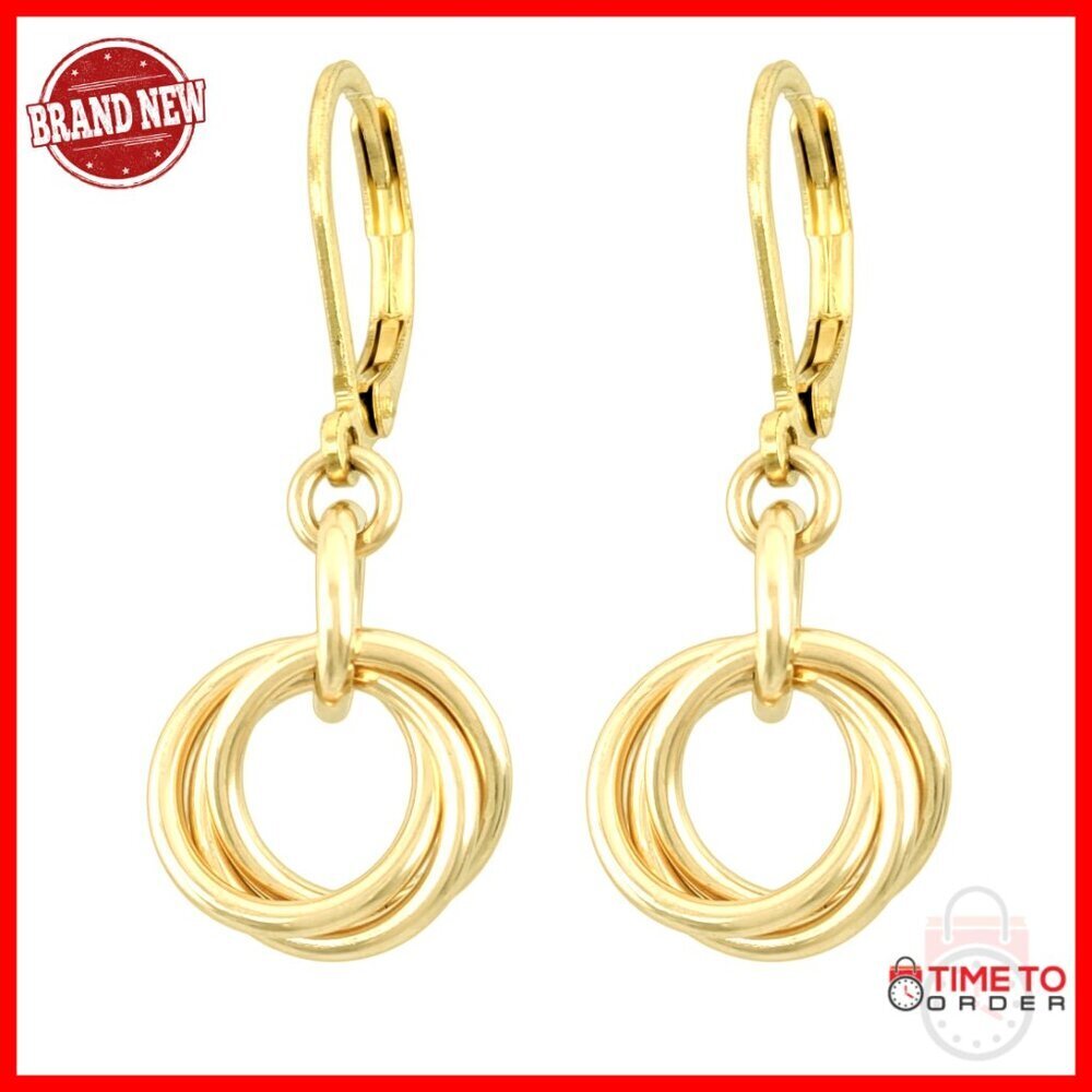 14K Gold-Filled Leverback Dangle Earrings, Hypoallergenic, 1.25" L